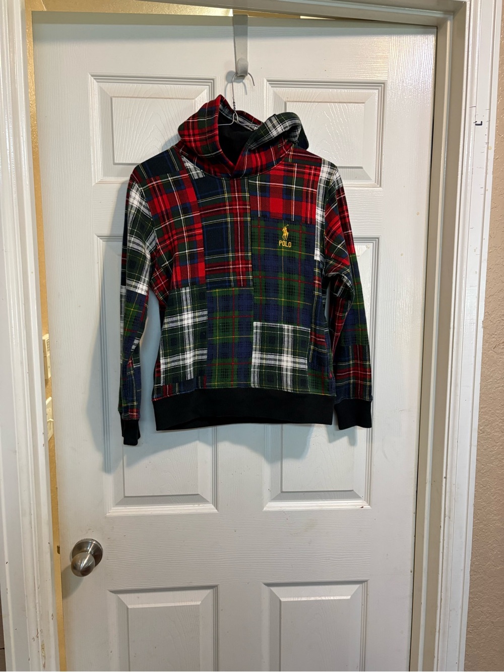 Polo by Ralph Lauren Red, Green & Navy Plaid Fleece Hoodie